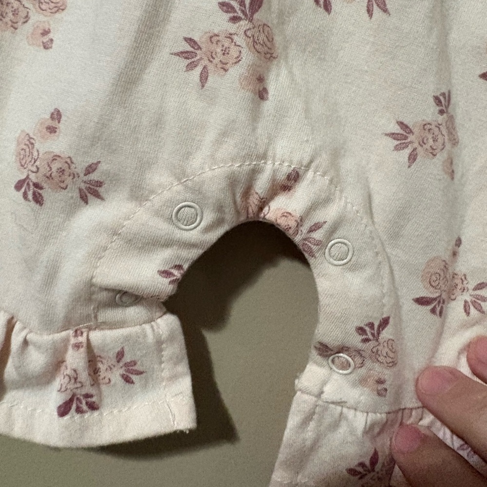 Floral Baby Romper with Ruffle Hem by Chick Pea - Picture 3 of 4
